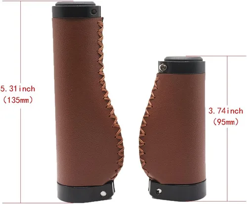 Miniatura 2 de Agarres para mango de bicicleta de 135/3.740 in, agarres largos/cortos, antideslizantes, de microfibra, de PVC, ergonómicos, cosidos a mano, casual