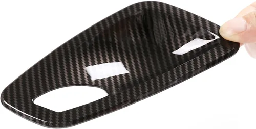 Miniatura 6 de YIWANG ABS cromo puerta interior de coche cubierta cubierta 4 unids para BMW E90 3 serie 2005-2012 Auto Accesorios (fibra de carbono)