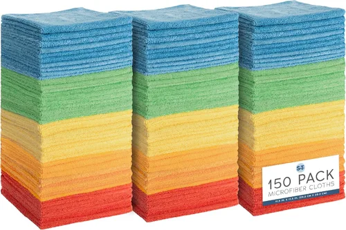 Miniatura 13 de S&T INC. Paquete de 50 paños de limpieza de microfibra, toalla de microfibra a granel para el hogar, toallas de microfibra reutilizables