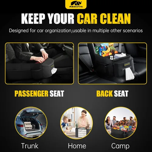 Miniatura 6 de MIKKUPPA Organizador de Asiento de Coche - Organizador para Asiento Delantero del Pasajero y Asiento Trasero con Caja de Paños y Portavasos, Caja