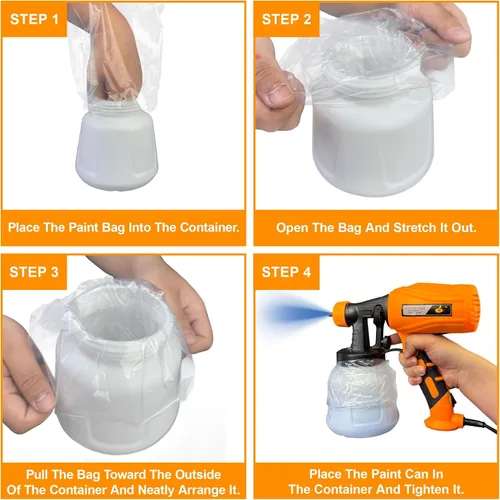 Miniatura 5 de 50 revestimientos para vasos rociadores de pintura, bolsas de pulverización de pintura desechables de 7.8 x 11.8 pulgadas, revestimientos