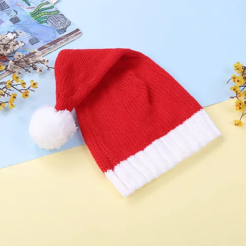 Miniatura 4 de 2 gorros de punto de Navidad para padres e hijos, gorro de Papá Noel para adultos, bebés, invierno, cálido, gorro de calavera para fiestas