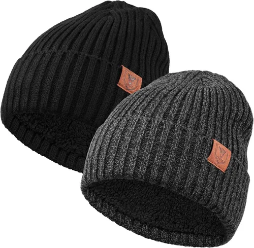 Miniatura 10 de OZERO Gorro de Punto de Invierno, Gorro Térmico Grueso de Forro Polar para Hombres y Mujeres