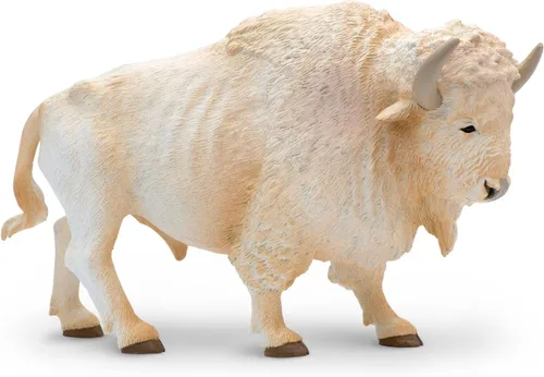 Safari Ltd. Figura de búfalo blanco, figura detallada de plástico de 6 pulgadas, divertido juguete educativo para niños, niñas y niños a partir de 3