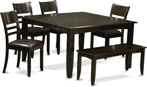 Miniatura 11 de East West Furniture PFLY5-CAP-LC - Juego de mesa de comedor de 5 piezas, incluye una mesa de cocina cuadrada con hojas de mariposa y 4 sillas