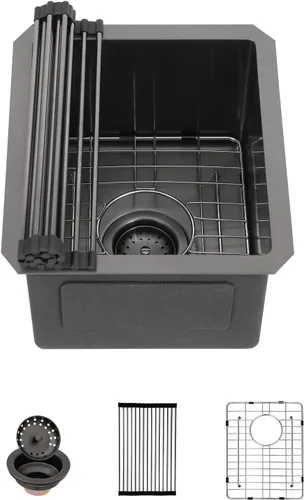 Miniatura 24 de Sarlai - Fregadero de cocina, de 30 x 18 pulgadas, empotrado, simple, de acero inoxidable calibre 16
