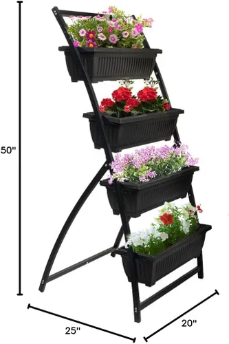 Miniatura 5 de NuVue Products 26024 Avenue - Jardín vertical portátil de 4 niveles para cultivar plantas y flores comestibles, sin BPA, moderna torre de plantas