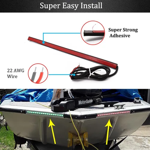 Miniatura 5 de Luces de navegación – Luces de proa LED, verde y rojo, pesca nocturna, cubierta, IP67 impermeable para pontón, bote auxiliar, kayak, barco Jon, yate