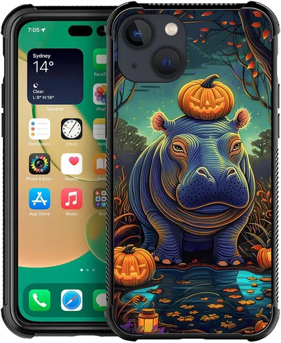 Miniatura 22 de ZHEGAILIAN Funda compatible con iPhone 13, fundas de cristal de color caballo de baile, parte trasera de vidrio templado+funda protectora
