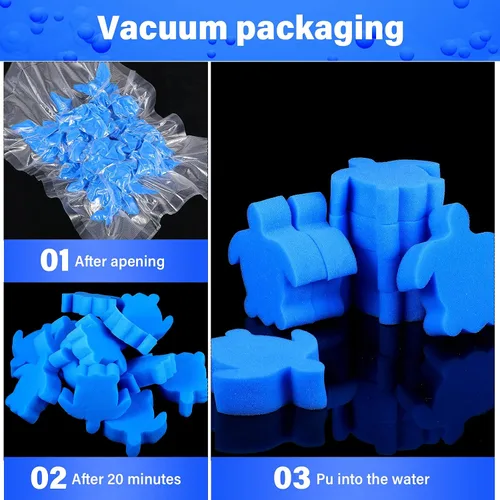 Miniatura 3 de Boao 16 esponjas absorbentes de aceite para bañera de hidromasaje, piscina y spa (tortuga, azul)