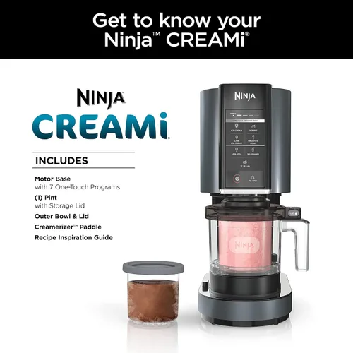 Miniatura 3 de Ninja CREAMi - Máquina para hacer helados 7 en 1, incluye (5) pintas, para helado, gelato, sorbete, batidos, mezclas, cuencos para batidos y más