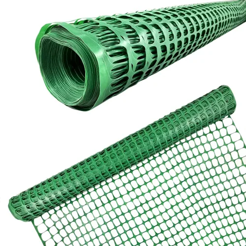 Ashman - Valla de malla de plástico, red de barrera de construcción, verde, 4 x 100 pies, 1 rollo, valla de jardín, envoltura de vallas, sobre el