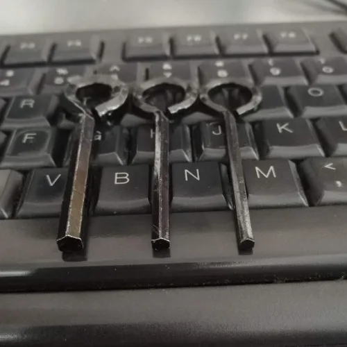 Miniatura 4 de Llave hexagonal estándar de 1/8 pulgadas con bucle completo, llave Allen para dispositivos de salida de pánico, metal sólido, 10 paquetes