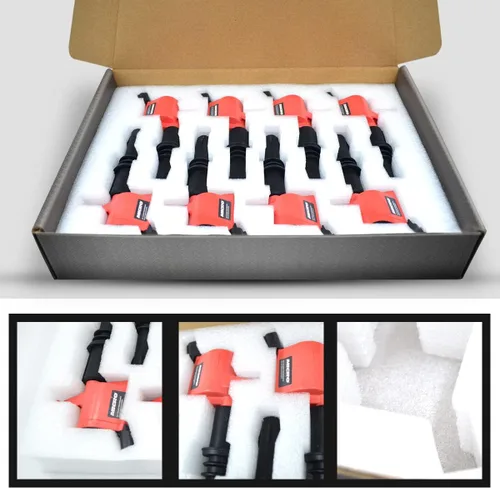 Miniatura 3 de Micro Juego de 8 bobinas de encendido rojas de alto rendimiento y bujía de iridio de repuesto para Ford F150 Expedition F250 compatible con Lincoln