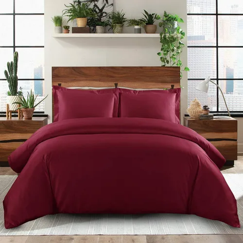 Miniatura 16 de Royal Hotel Bedding Funda de edredón de 500 hilos, 100% algodón, cierre de botón, suave y fresco, juego de funda de edredón de 2 piezas, tamaño Negro