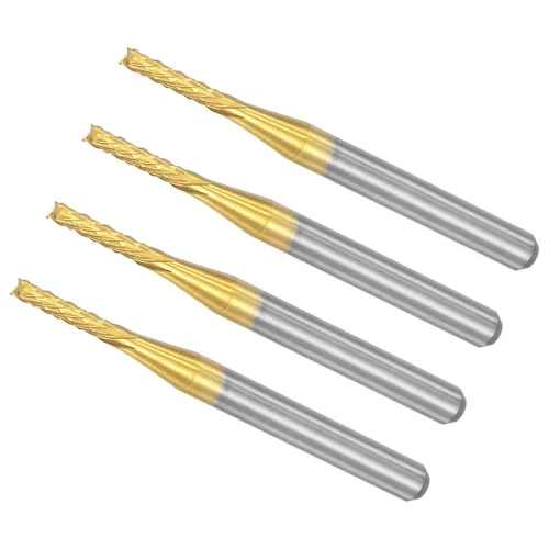Fresas de extremo de maíz, diámetro de corte de 0.063 in, vástago de 0.125 in, vástago de 1/8 pulgadas, brocas de fresado CNC de carburo sólido