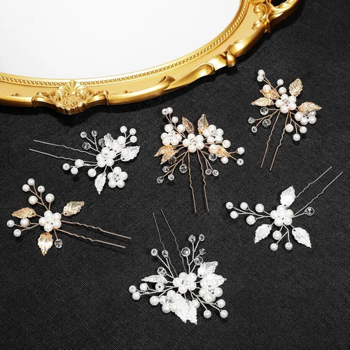 Miniatura 7 de Peine para el pelo de novia de flores, pinzas para el pelo de boda, piezas de pelo de hojas florales, hechos a mano para novias, damas de honor