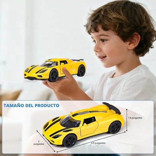 Miniatura 2 de Paquete de 4 autos de juguete, 1/36 de metal fundido a presión con puertas abiertas, juego de autos de juguete para niños de 3, 4, 5, 6, 7, 8, 9