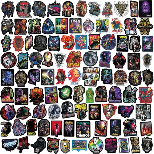Miniatura 4 de 200 calcomanías de héroe para adolescentes, calcomanías de superhéroe, impermeables, con temática de leyendas de cómics, calcomanías para laptop