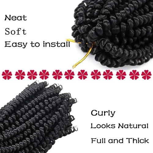 Miniatura 2 de Paquete de 2 cabello para trenzas en espiral de 8 pulgadas, cabello Spring Twist para rastas falsas, rastas de mariposa, cabello para trenzas, fibra