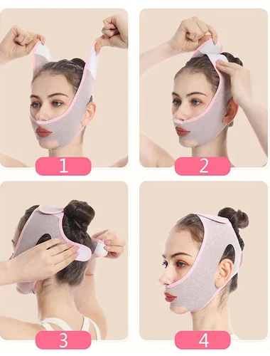 Miniatura 4 de Máscara de sueño para esculpir la cara de belleza, máscara facial que moldea la línea V, máscara de elevación facial con correa adelgazante
