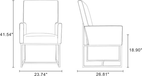 Miniatura 3 de Manhattan Comfort Element Mid Century - Silla de comedor tapizada moderna, juego de 6, color azul