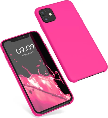 Miniatura 8 de kwmobile Funda compatible con Apple iPhone 11 - Funda de silicona TPU con acabado suave - Rosa neón