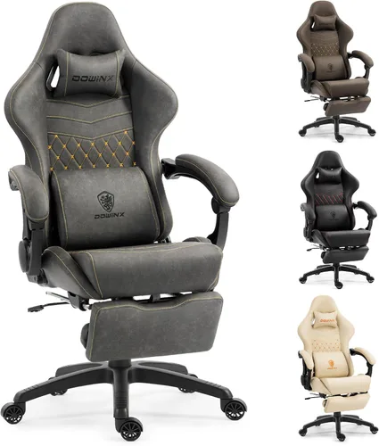 Miniatura 14 de Dowinx Silla de Juego Grande y Alta, Sillas de Videojuego con Reposapiés, Sillas de Juego de PC para Adultos - Silla Gamer Ergonómica Reclinable