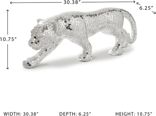Miniatura 6 de Signature Design by Ashley Drice - Escultura mixta de león, color plateado