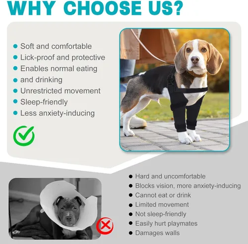 Miniatura 4 de Funda protectora de codo para perro para artritis, higroma, úlceras por presión y callosidades, manga ajustable para patas delanteras de perro