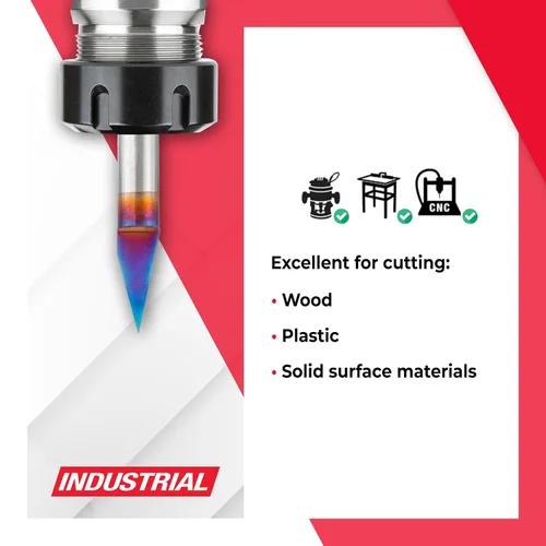 Miniatura 3 de Amana Tool Spektra Extreme Tool Life - Broca de carburo sólido recubierta para señalización y grabado, 45771-K, grabado de 30 grados, ancho de punta
