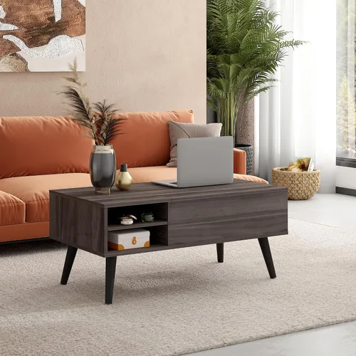 Miniatura 2 de WLIVE Mesa de centro con tapa elevable para sala de estar, mesa de centro pequeña con almacenamiento, estante ajustable y compartimento