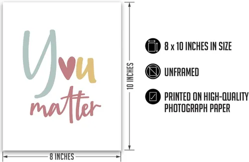 Miniatura 3 de Govivo Psicólogo escolar, decoración de oficina de asesoramiento, decoración de pared con texto en inglés "You Matter Mental" (You Matter Mental)
