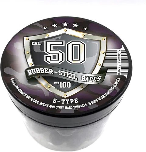 Miniatura 2 de 100 unidades en calibre 50 bolas de acero de goma dura de alta calidad, 0.10 oz, proyectiles reutilizables pesados, bolas de pintura, defensa