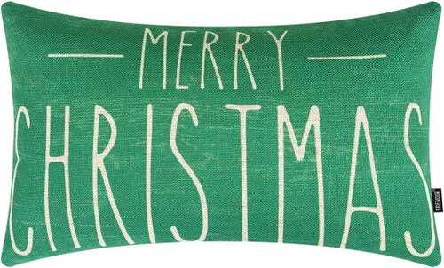 Miniatura 12 de TRENDIN PL1064TR - Funda de almohada navideña de 12 x 20 pulgadas, decoración de Navidad, de lino, rectangular, decorativa, lumbar, para cintura, 12