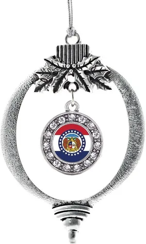 Miniatura 100 de Inspired Silver - Twin One - Adorno festivo de Navidad de plata - Adorno festivo de árbol de Navidad con dije de círculo y circonita cúbica