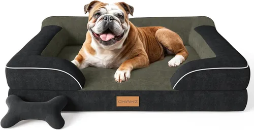 Miniatura 17 de CWAWZ Cama ortopédica para perros extra grandes, cama ortopédica para perros con espuma viscoelástica de gel refrescante, cama impermeable para Negro