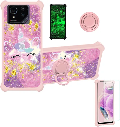Miniatura 116 de jioeuinly JSF-DJS - Funda compatible con Nothing Phone 2a con protector de pantalla de vidrio templado, policarbonato duro + silicona suave, soporte