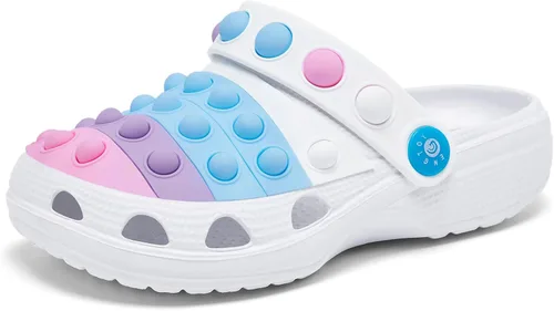 Engtoy Zuecos para niños y niñas, zapatos de jardín sin cordones, sandalias divertidas y ligeras para la playa