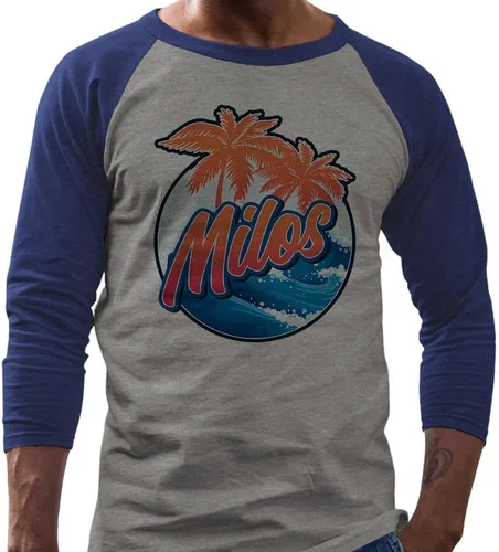 Miniatura 2 de TeesAndTankYou Tropical Milos Three-Quarter Raglan Sleeve Baseball Shirt Unisex