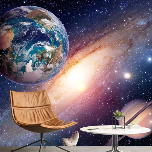 Miniatura 42 de NWT Calcomanía removible para pared, diseño de nube galáctica, estrella, nebulosa, fantasía, ciencia ficción, astronomía y arte espacial, arte