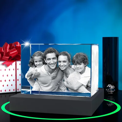 Miniatura 7 de ArtPix - Foto de cristal 3D, regalos personalizados para papá, mujeres, esposa, abuelo, gran regalo personalizado con tu propia foto, grabado en 3D