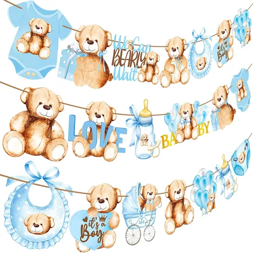 Miniatura 2 de Decoraciones de oso de peluche para baby shower, We Can Bearly Wait, decoraciones de fiesta de cumpleaños, guirnaldas y suministros temáticos de oso