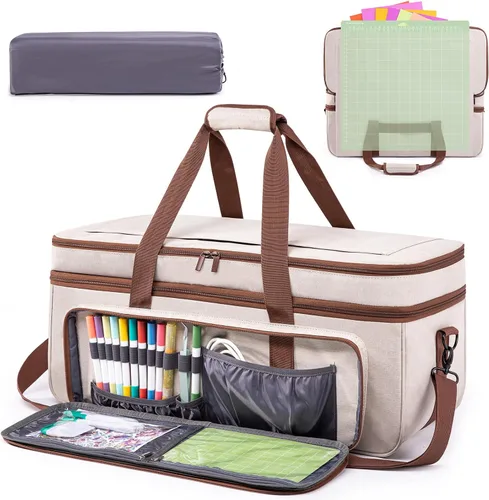 Miniatura 8 de IMAGINING Estuche de transporte para Cricut Maker 3, Maker 4, bolsa de máquina de doble capa con cubierta para Cricut Explore 4, Explore 3, Explore