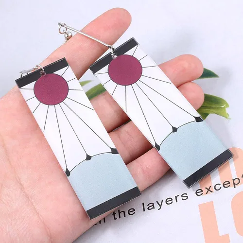 Miniatura 5 de Tanjiro - Aretes colgantes de anime Tanjirou, accesorios de Halloween, Acrílico