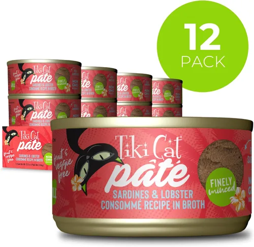 Miniatura 2 de Tiki Cat Grill - Alimento húmedo para gatos, sardinas y consomé de langosta, latas de 2.8 onzas (12 unidades)