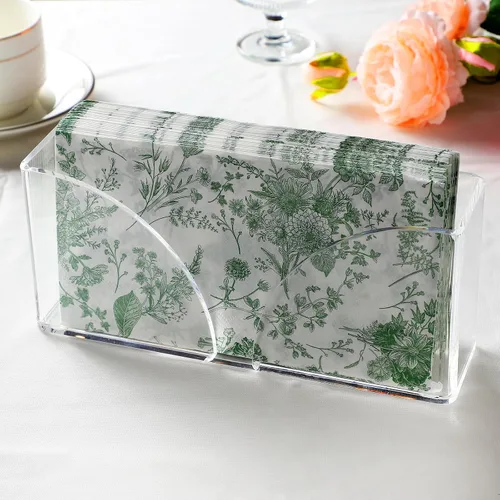 Miniatura 3 de Servilletero acrílico para toalla de invitados para mesa, soporte para toallas de invitados, soporte vertical transparente impermeable para mesa