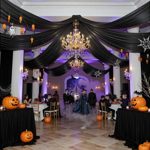 Miniatura 13 de 2 paneles de cortinas de techo beige de 5 x 30 pies para fiestas de boda – 30 pies extra largas de poliéster grueso sin arrugas, decoración