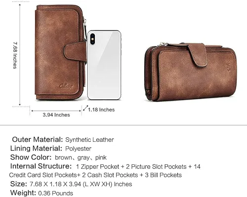 Miniatura 6 de CLUCI Mochila monedero para mujer, diseño de cuero, viajes, grandes señoras bolsas de hombro con borlas con imagen del producto cartera para mujeres