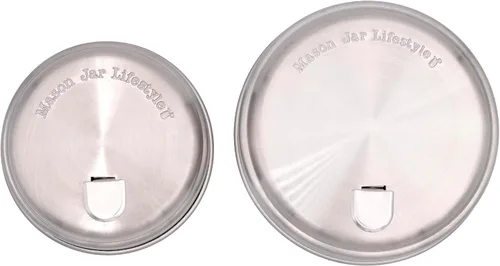 Miniatura 6 de Tapas de acero inoxidable para dispensación de azúcar, estilo retro, para tarros Mason (paquete de 2, boca regular)